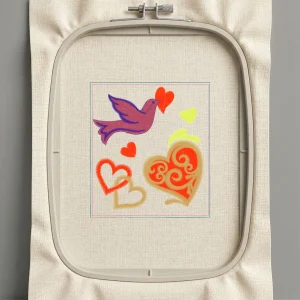 Дизайн машинной вышивки. Любовь (Размер 121x137мм). Форматы: DST PES JEF VP3 EXP XXX . Стежков: 14371