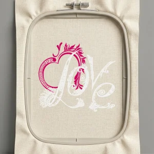 Дизайн машинной вышивки. Любовь (Размер 216x195мм). Форматы: DST PES JEF VP3 EXP XXX . Стежков: 31698