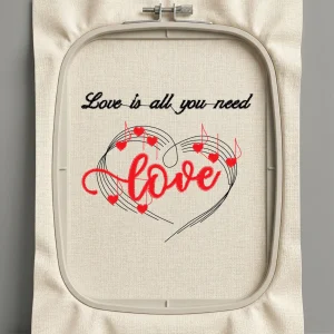 Дизайн машинной вышивки. Любовь (Размер 87x76мм). Форматы: DST PES JEF VP3 EXP XXX . Стежков: 6108