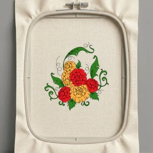 Дизайн машинной вышивки. Роза (Размер 124x133мм). Форматы: DST PES JEF VP3 EXP XXX . Стежков: 31012