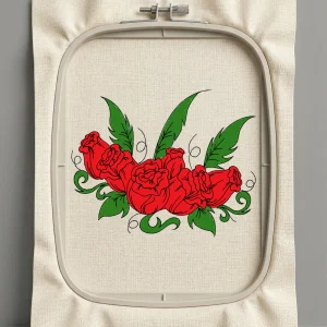 Дизайн машинной вышивки. Роза (Размер 111x88мм). Форматы: DST PES JEF VP3 EXP XXX . Стежков: 20666