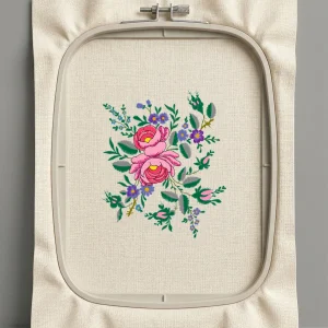 Дизайн машинной вышивки. Роза (Размер 135x161мм). Форматы: DST PES JEF VP3 EXP XXX . Стежков: 22886