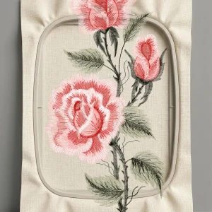 Дизайн машинной вышивки. Роза (Размер 107x240мм). Форматы: DST PES JEF VP3 EXP XXX . Стежков: 29770