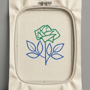 Дизайн машинной вышивки. Роза (Размер 118x123мм). Форматы: DST PES JEF VP3 EXP XXX . Стежков: 4924