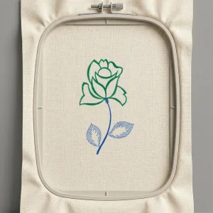 Дизайн машинной вышивки. Роза (Размер 78x138мм). Форматы: DST PES JEF VP3 EXP XXX . Стежков: 3052