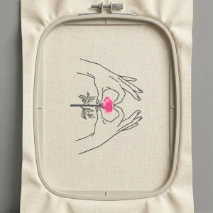 Дизайн машинной вышивки. Роза (Размер 113x148мм). Форматы: DST PES JEF VP3 EXP XXX . Стежков: 9223