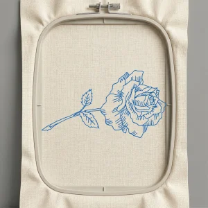 Дизайн машинной вышивки. Роза (Размер 74x40мм). Форматы: DST PES JEF VP3 EXP XXX . Стежков: 1506