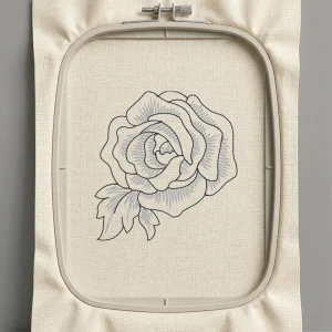 Дизайн машинной вышивки. Роза (Размер 46x48мм). Форматы: DST PES JEF VP3 EXP XXX . Стежков: 2831