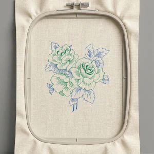 Дизайн машинной вышивки. Роза (Размер 147x157мм). Форматы: DST PES JEF VP3 EXP XXX . Стежков: 5527