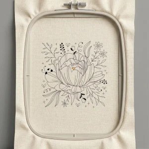 Дизайн машинной вышивки. Роза (Размер 145x148мм). Форматы: DST PES JEF VP3 EXP XXX . Стежков: 11211