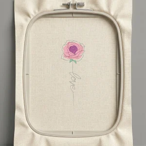 Дизайн машинной вышивки. Роза (Размер 110x298мм). Форматы: DST PES JEF VP3 EXP XXX . Стежков: 15450