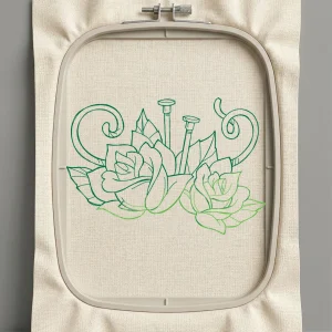 Дизайн машинной вышивки. Роза (Размер 98x67мм). Форматы: DST PES JEF VP3 EXP XXX . Стежков: 3882