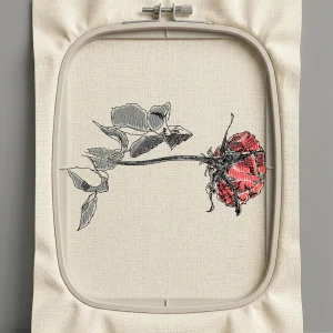 Дизайн машинной вышивки. Роза (Размер 127x82мм). Форматы: DST PES JEF VP3 EXP XXX . Стежков: 9404