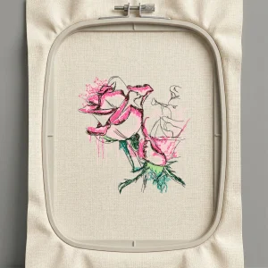 Дизайн машинной вышивки. Роза (Размер 127x137мм). Форматы: DST PES JEF VP3 EXP XXX . Стежков: 31100