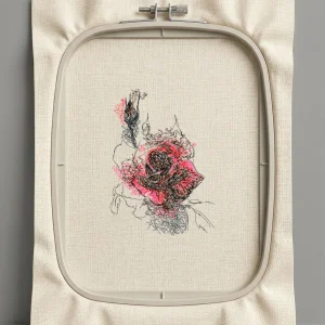 Дизайн машинной вышивки. Роза (Размер 125x175мм). Форматы: DST PES JEF VP3 EXP XXX . Стежков: 28674