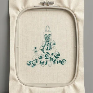 Дизайн машинной вышивки. Роза (Размер 140x147мм). Форматы: DST PES JEF VP3 EXP XXX . Стежков: 11695