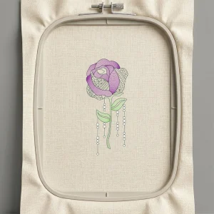 Дизайн машинной вышивки. Роза (Размер 63x145мм). Форматы: DST PES JEF VP3 EXP XXX . Стежков: 7514