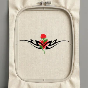 Дизайн машинной вышивки. Роза (Размер 243x95мм). Форматы: DST PES JEF VP3 EXP XXX . Стежков: 9924