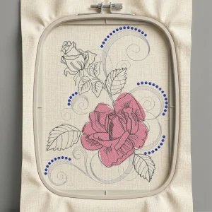 Дизайн машинной вышивки. Роза (Размер 130x168мм). Форматы: DST PES JEF VP3 EXP XXX . Стежков: 17414