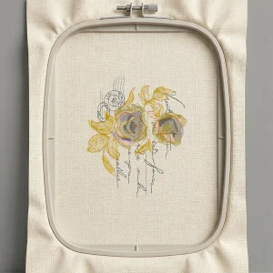 Дизайн машинной вышивки. Роза (Размер 149x182мм). Форматы: DST PES JEF VP3 EXP XXX . Стежков: 21715