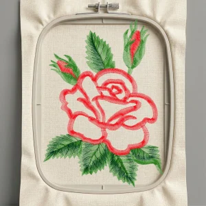 Дизайн машинной вышивки. Роза (Размер 125x175мм). Форматы: DST PES JEF VP3 EXP XXX . Стежков: 18572