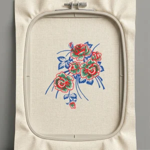 Дизайн машинной вышивки. Роза (Размер 105x118мм). Форматы: DST PES JEF VP3 EXP XXX . Стежков: 8131