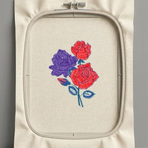 Дизайн машинной вышивки. Роза (Размер 83x111мм). Форматы: DST PES JEF VP3 EXP XXX . Стежков: 9836