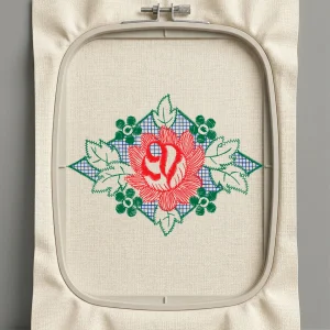 Дизайн машинной вышивки. Роза (Размер 99x71мм). Форматы: DST PES JEF VP3 EXP XXX . Стежков: 4796