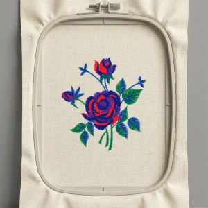 Дизайн машинной вышивки. Роза (Размер 71x78мм). Форматы: DST PES JEF VP3 EXP XXX . Стежков: 8241