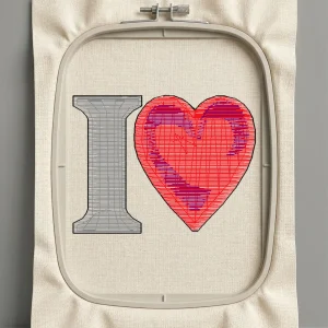 Дизайн машинной вышивки. Любовь (Размер 51x39мм). Форматы: DST PES JEF VP3 EXP XXX . Стежков: 3544