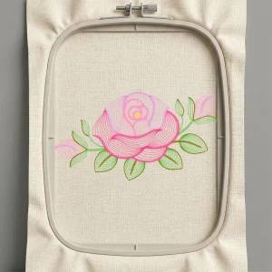 Дизайн машинной вышивки. Роза (Размер 118x64мм). Форматы: DST PES JEF VP3 EXP XXX . Стежков: 5073