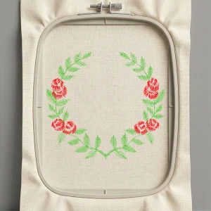 Дизайн машинной вышивки. Роза (Размер 58x52мм). Форматы: DST PES JEF VP3 EXP XXX . Стежков: 1588