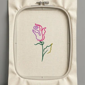 Дизайн машинной вышивки. Роза (Размер 69x131мм). Форматы: DST PES JEF VP3 EXP XXX . Стежков: 3577