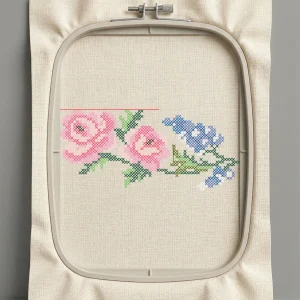 Дизайн машинной вышивки. Роза (Размер 100x45мм). Форматы: DST PES JEF VP3 EXP XXX . Стежков: 6803