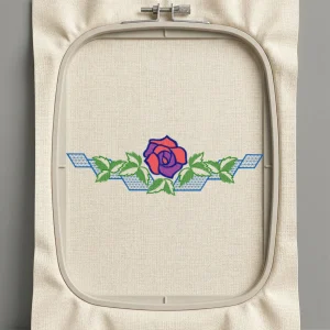 Дизайн машинной вышивки. Роза (Размер 246x76мм). Форматы: DST PES JEF VP3 EXP XXX . Стежков: 10495