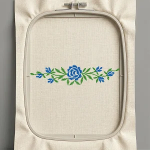 Дизайн машинной вышивки. Роза (Размер 118x27мм). Форматы: DST PES JEF VP3 EXP XXX . Стежков: 2186