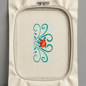 Дизайн машинной вышивки. Роза (Размер 102x204мм). Форматы: DST PES JEF VP3 EXP XXX . Стежков: 17972