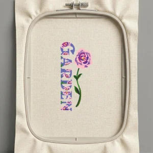 Дизайн машинной вышивки. Роза (Размер 81x174мм). Форматы: DST PES JEF VP3 EXP XXX . Стежков: 25642