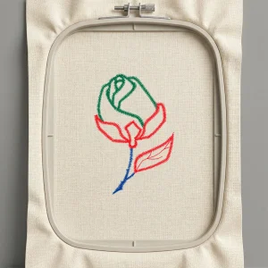 Дизайн машинной вышивки. Роза (Размер 49x74мм). Форматы: DST PES JEF VP3 EXP XXX . Стежков: 1618