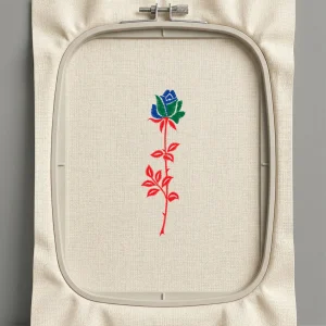 Дизайн машинной вышивки. Роза (Размер 32x104мм). Форматы: DST PES JEF VP3 EXP XXX . Стежков: 2595