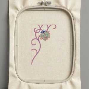 Дизайн машинной вышивки. Роза (Размер 147x222мм). Форматы: DST PES JEF VP3 EXP XXX . Стежков: 11439