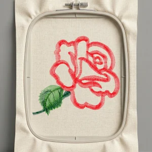 Дизайн машинной вышивки. Роза (Размер 97x88мм). Форматы: DST PES JEF VP3 EXP XXX . Стежков: 5571