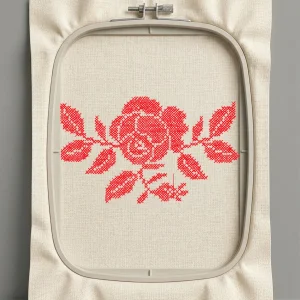 Дизайн машинной вышивки. Роза (Размер 97x58мм). Форматы: DST PES JEF VP3 EXP XXX . Стежков: 9337