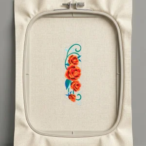 Дизайн машинной вышивки. Роза (Размер 52x203мм). Форматы: DST PES JEF VP3 EXP XXX . Стежков: 15638