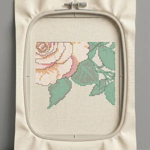 Дизайн машинной вышивки. Роза (Размер 125x106мм). Форматы: DST PES JEF VP3 EXP XXX . Стежков: 28826