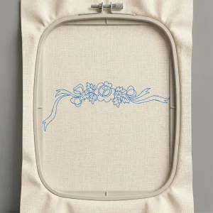 Дизайн машинной вышивки. Роза (Размер 127x50мм). Форматы: DST PES JEF VP3 EXP XXX . Стежков: 1021