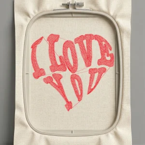 Дизайн машинной вышивки. Любовь (Размер 94x87мм). Форматы: DST PES JEF VP3 EXP XXX . Стежков: 8267