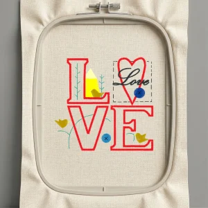 Дизайн машинной вышивки. Любовь (Размер 99x94мм). Форматы: DST PES JEF VP3 EXP XXX . Стежков: 10692