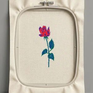 Дизайн машинной вышивки. Роза (Размер 26x72мм). Форматы: DST PES JEF VP3 EXP XXX . Стежков: 2959