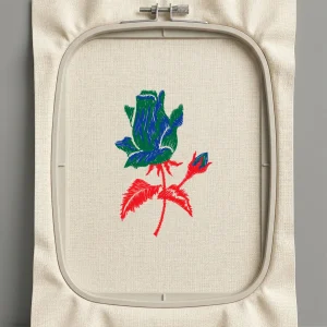 Дизайн машинной вышивки. Роза (Размер 45x68мм). Форматы: DST PES JEF VP3 EXP XXX . Стежков: 2866